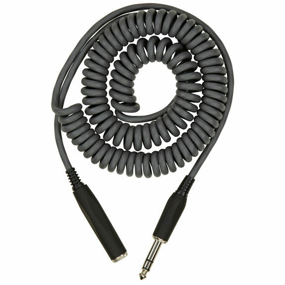 Pig Hog 15' Hex Series Coiled Headphone Extension Cable - Charcoal Grey