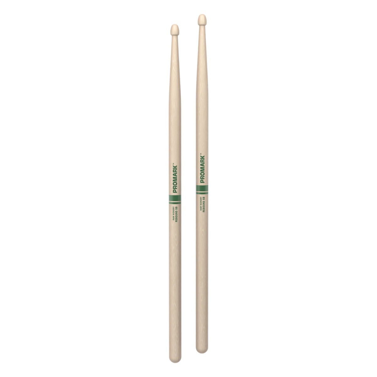 Promark 5B Rebound Raw Hickory Wood Tip Drumsticks - Image 3