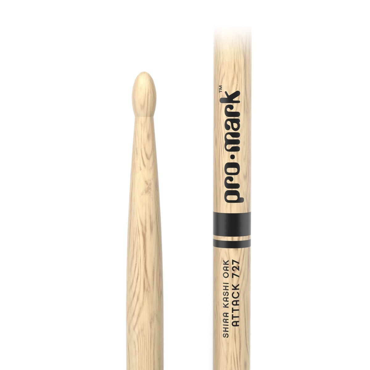 Promark PW727W Classic Attack Shira Kashi Oak Wood Tip Drumsticks - Image 2