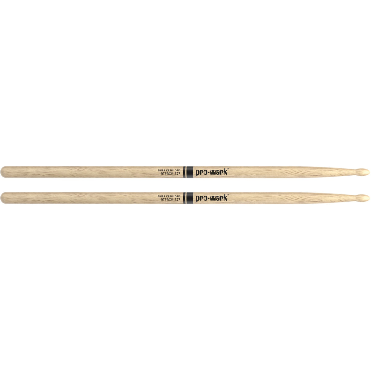 Promark PW727W Classic Attack Shira Kashi Oak Wood Tip Drumsticks Pair