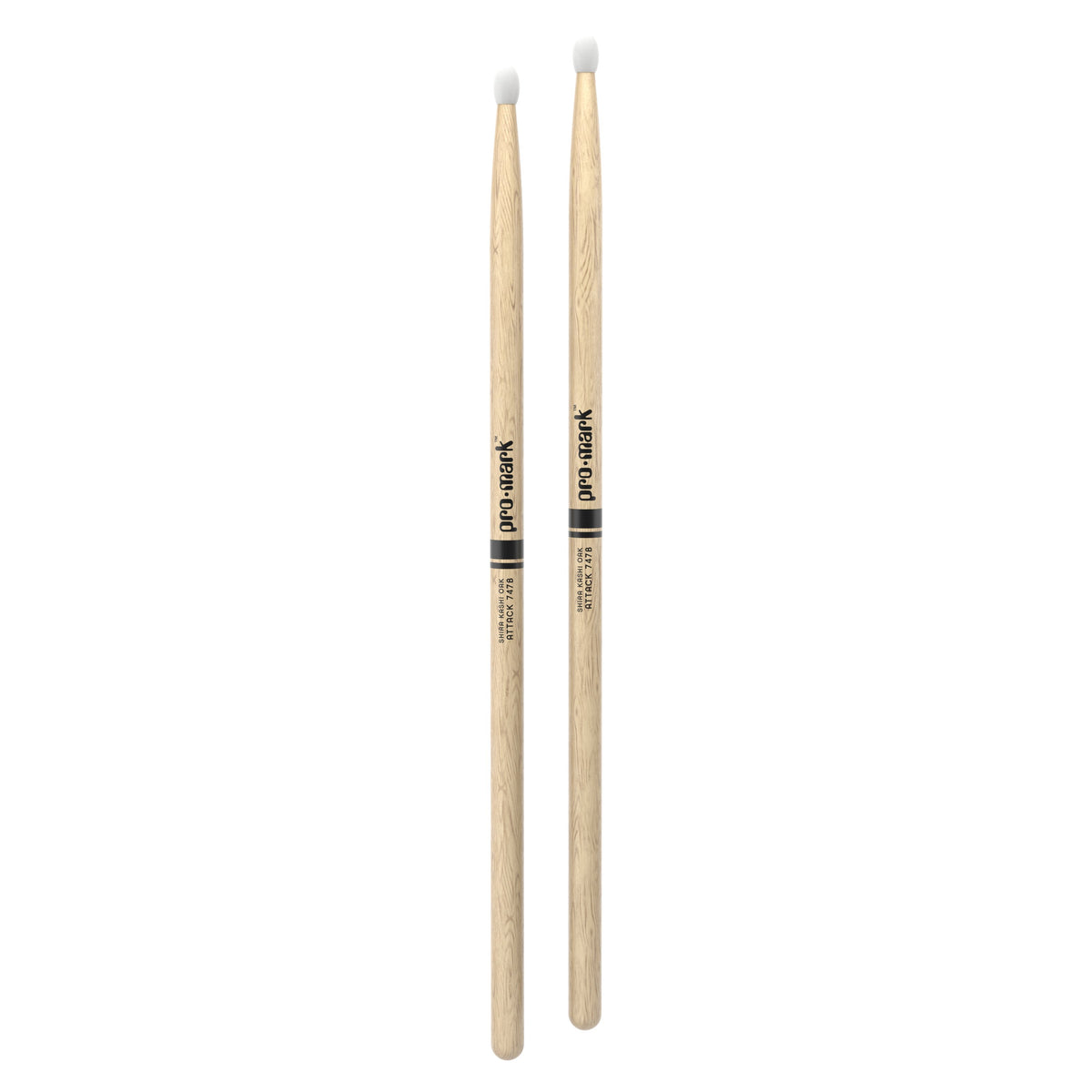 Promark PW747BN Japanese Oak Super Rock Nylon Tip Drumsticks - Image 3