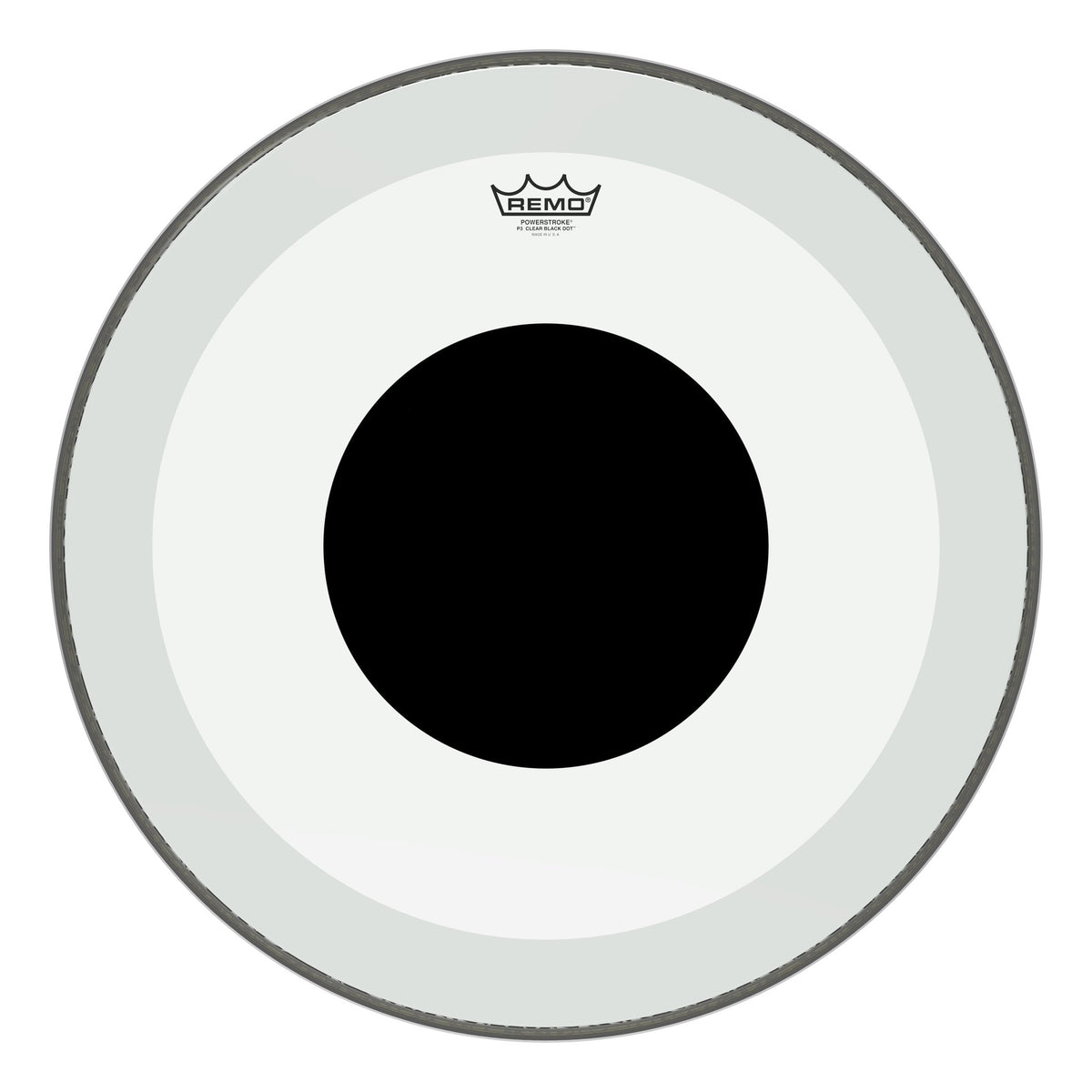 Remo 22" Powerstroke 3 Clear Black Dot Bass Drum head p3-1322-10