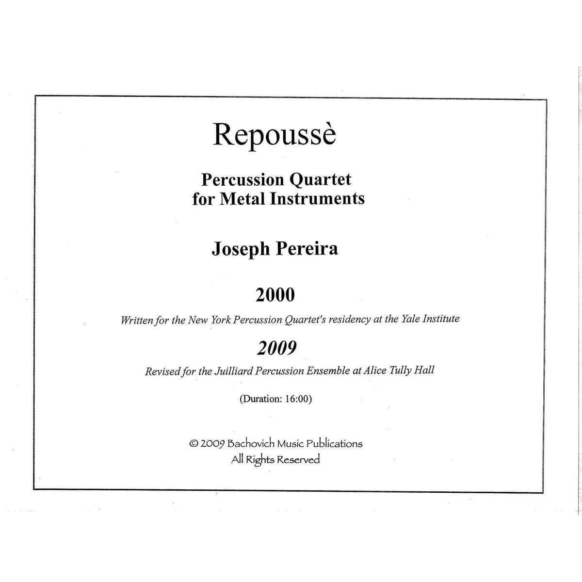 Repousse by Joseph Pereira Cover