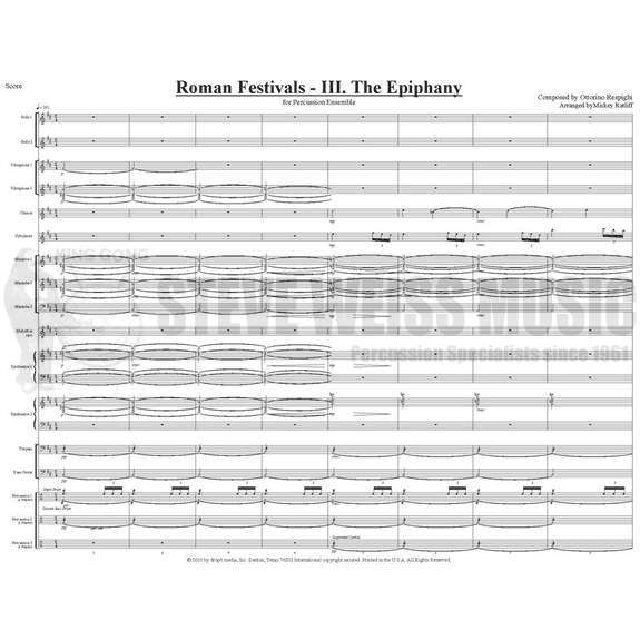 Respighi-Pines-Roman Festivals-III. The Epiphany arr. Ratliff (SP)-2B/2V/C/3M/MalletKat/4T/P/2 synth./BG
