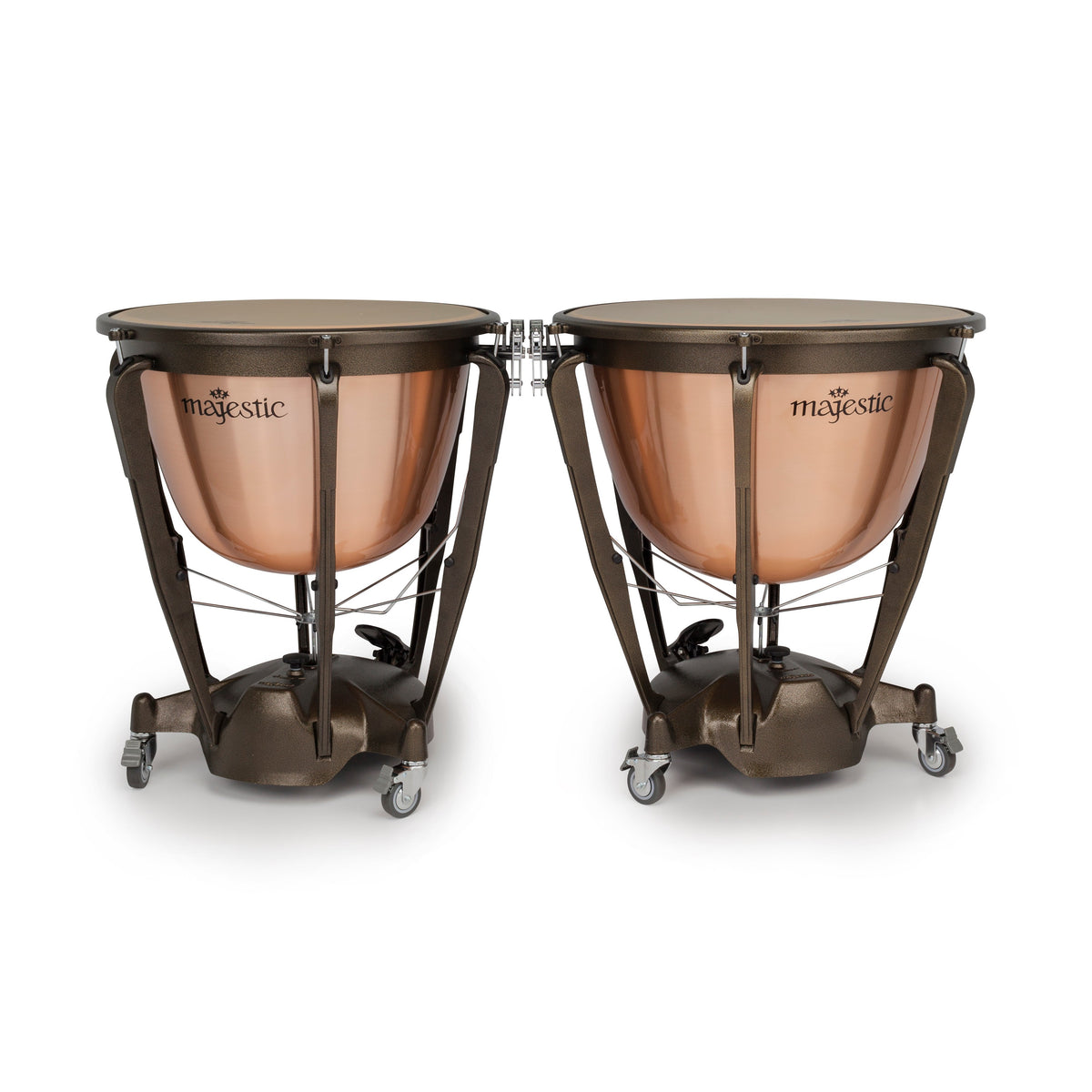 Set of 2 Majestic Symphonic Series Polished Copper Timpani - 26"/29" - Image 1