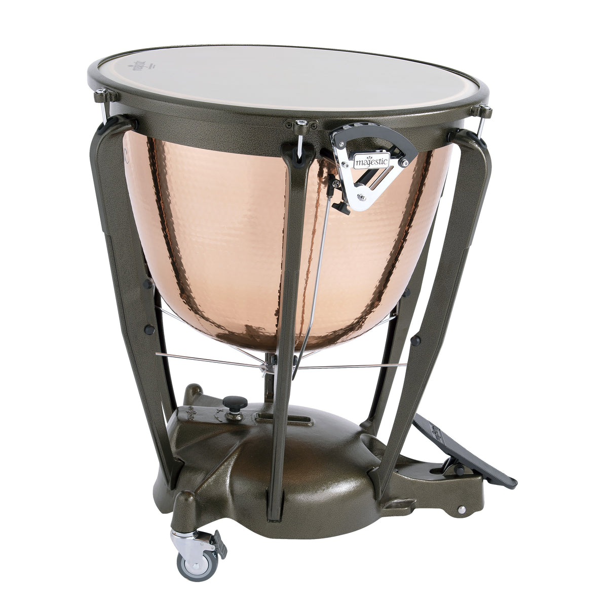 Set of 4 Majestic Symphonic Series Hammered Copper Timpani with Cambered Bowls - 23"/26"/29"/32" - Image 1