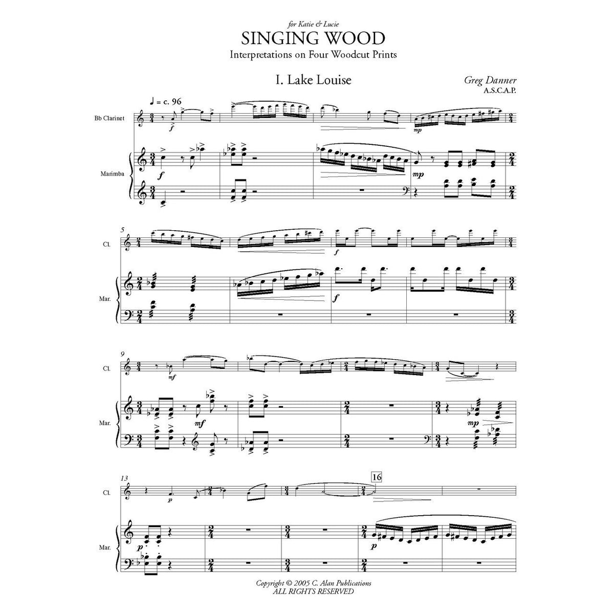 Singing Wood Duet Greg Danner Score Sample