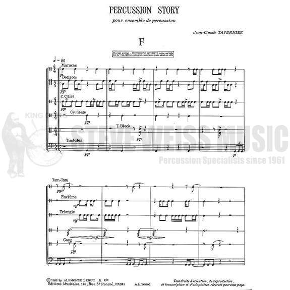 Tavernier-Percussion Story F-G (2S)-P/X/B/V/T