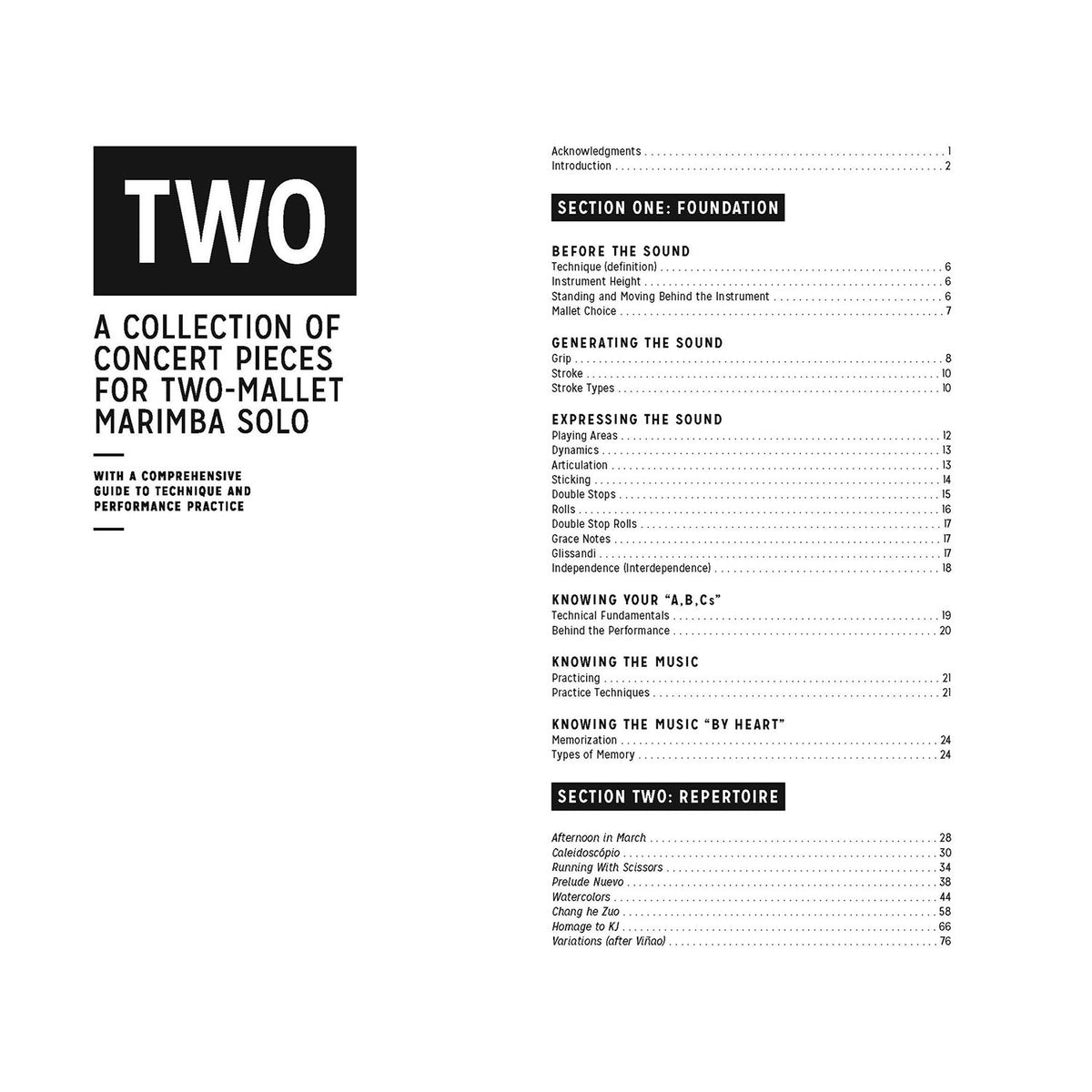 Two by Gene Koshinski Table of Contents