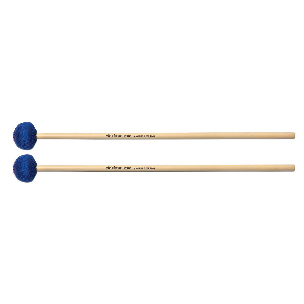 Vic Firth Anders Astrand Blue Series M301 Medium Soft Marimba Mallets - Image 1
